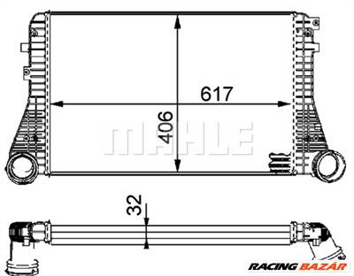 MAHLE CI 83 000P - töltőlevegő-hűtő AUDI SEAT SKODA VW