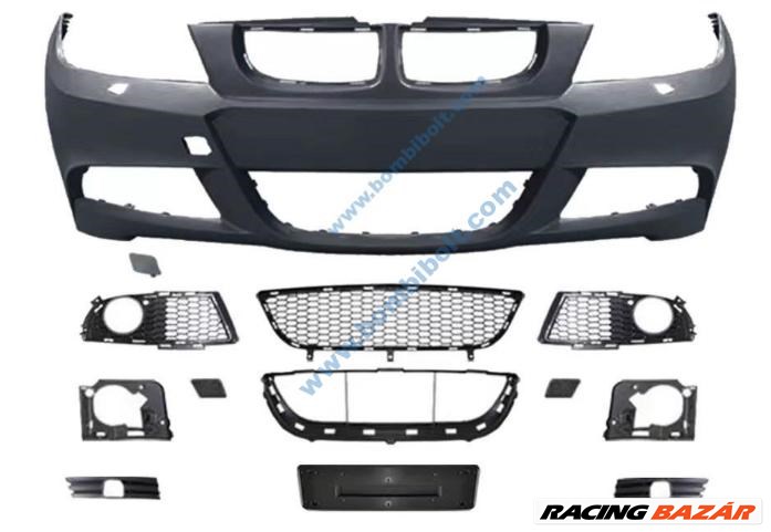 BMW E90 E91 M-tech, M-paket első lökhárító szett 2004-2008 PDC furat nélkül 1. kép