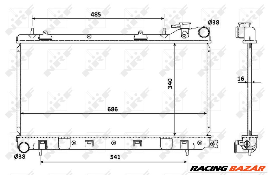 NRF 53815 Hűtőradiátor 1. kép