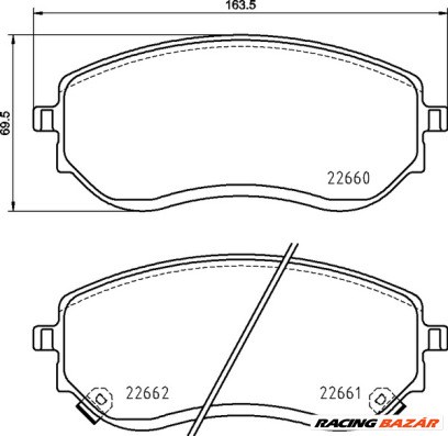 BREMBO P 50 144 - fékbetétkészlet, tárcsafék MERCEDES-BENZ NISSAN 1. kép