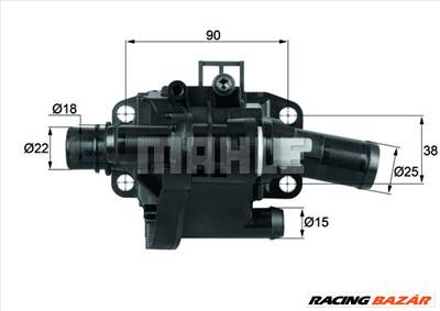 MAHLE TH 41 83 - termosztát, hűtőfolyadék CITROËN FORD MAZDA MINI PEUGEOT SANTANA VOLVO