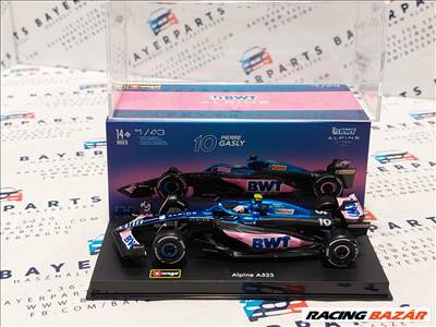 Renault Alpine A523 BWT Racing F1 #10 (2023) P. Gasly - PILÓTÁVAL - Bburago 1:43 modellautó (m01208)
