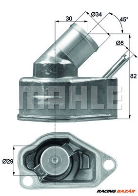 MAHLE TI 10 92 - termosztát, hűtőfolyadék OPEL VAUXHALL 1. kép