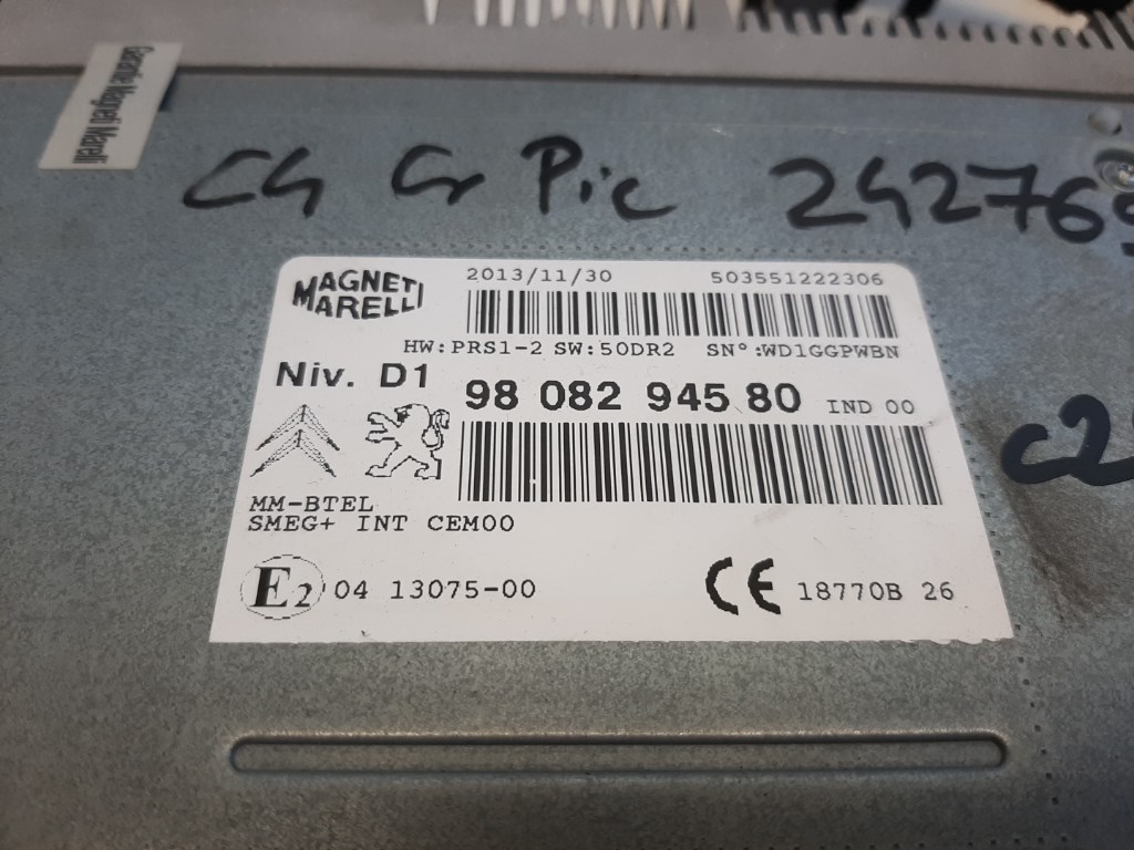 Citroen C4 grand picasso  navigáció vezérlõ 9808294580 2. kép