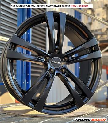 R18 5x112 (57,1) MAK ZENITH MATT BLACK 8J ET50  18" új alufelnik 