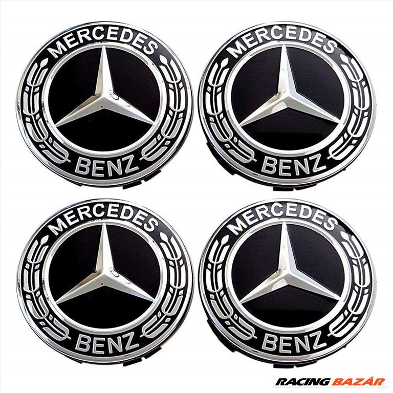 Új Mercedes 75mm felni alufelni kupak közép felniközép felnikupak embléma jel kerékagy porvédő kupak 1. kép