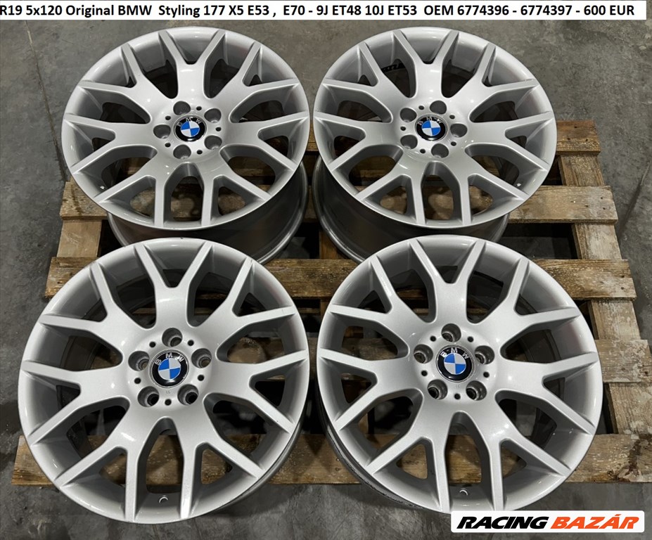 R19 5x120 Original BMW  Styling 177 X5  kétszéles gyári alufelni szett 1. kép