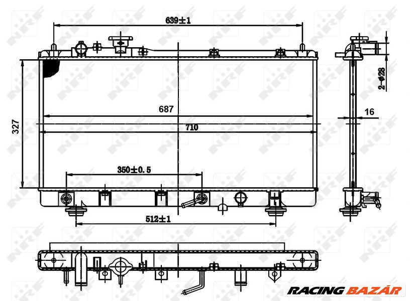 NRF 50142 Hűtőradiátor 1. kép