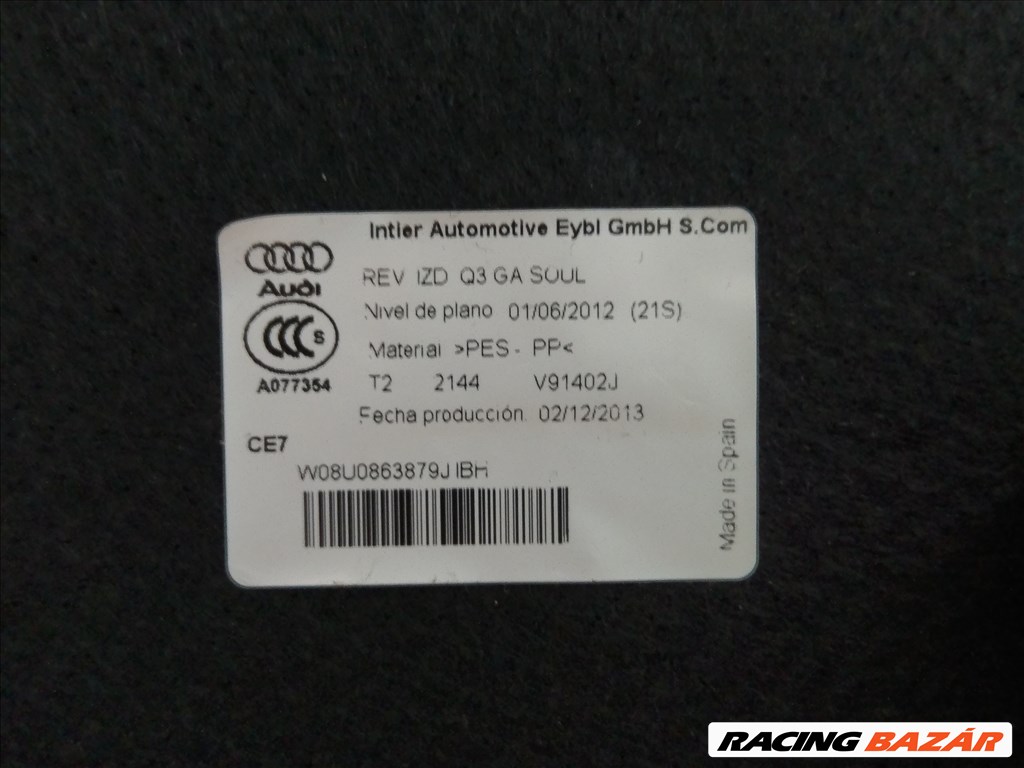 Audi Q3 (8U, 8UG) bal oldali csomagtér borítás  8u0863879j 3. kép