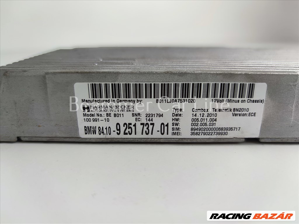 BMW  F20, F21, F30, F10/F11, F12/F13, F01/F02, F25 Telefon/Bluetooth modul Combox 9251737 2. kép