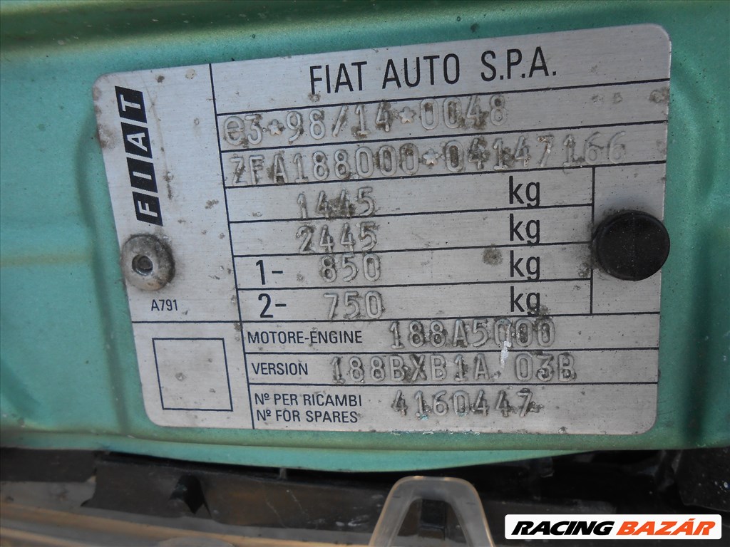 Fiat PUNTO (188) 1.2 16V 80 jobb hátsó lemezfelni 6. kép