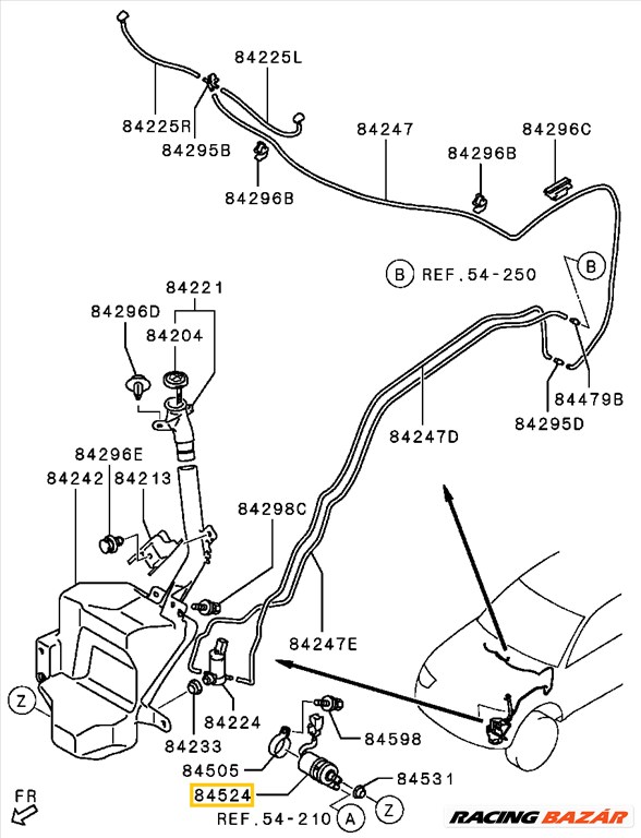 Mitsubishi Pajero Sport Fényszórómosó Motor 8264a022 2. kép