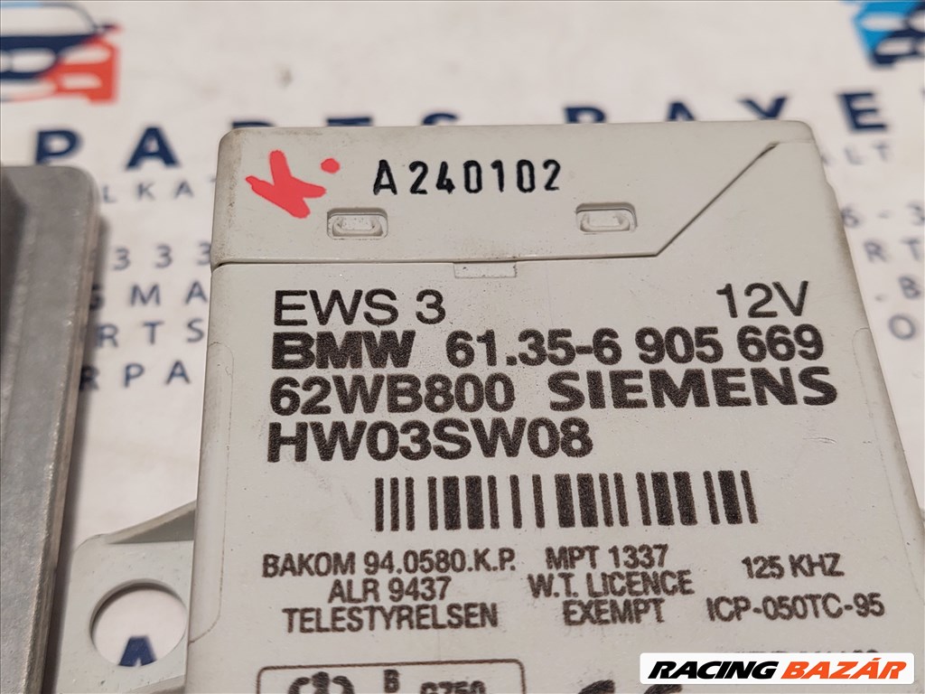 BMW E46 316i 316 ti N42 N42B18A ECU EWS motorvezérlő elektronika szett (003516) 1430396 3. kép
