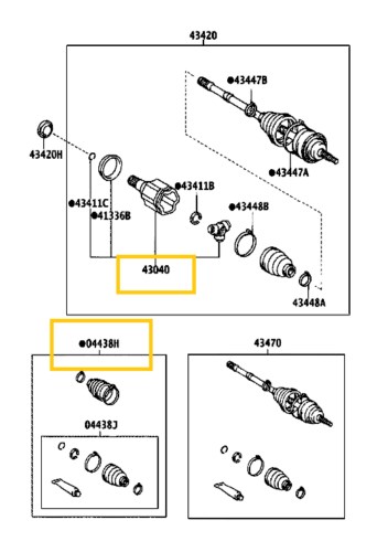 43403-60020 ERŐSÍTETT Toyota Land Cruiser Belső Féltengelycsukló 2002-2010 4. kép