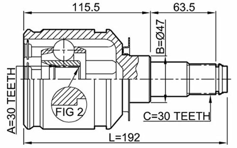 43403-60020 ERŐSÍTETT Toyota Land Cruiser Belső Féltengelycsukló 2002-2010 5. kép