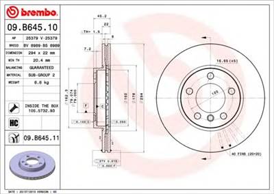 BREMBO 09.B645.11 - féktárcsa MINI