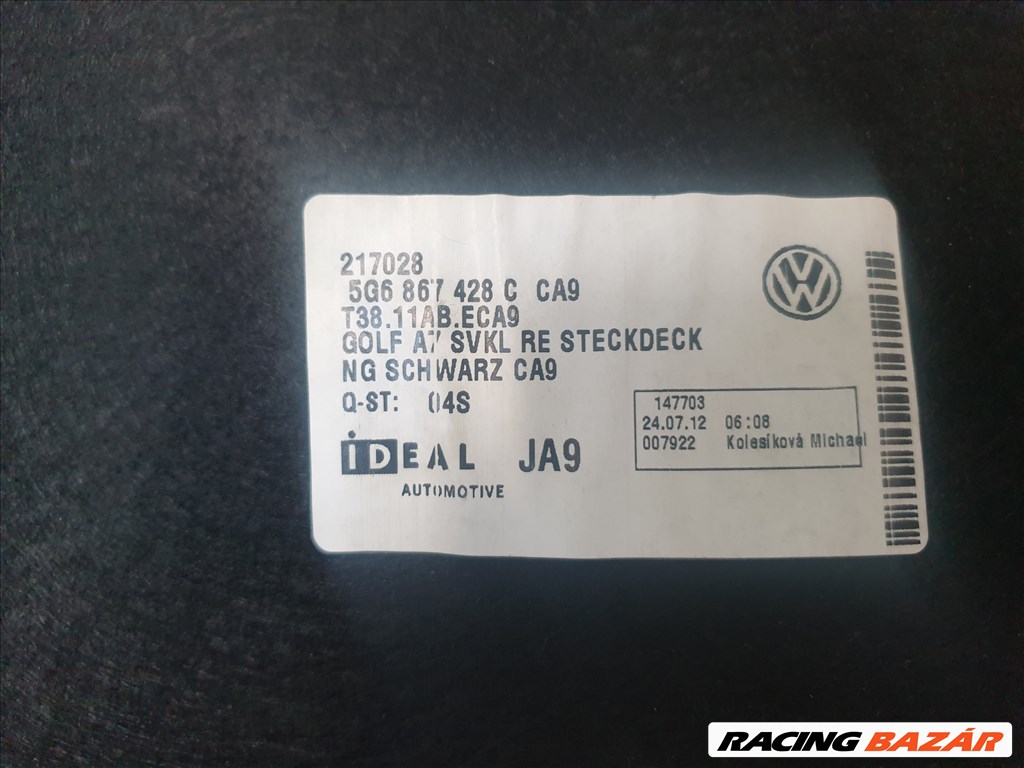 Volkswagen Golf VII jobb csomagtér burkolat 5G6 867 428 C 7. kép