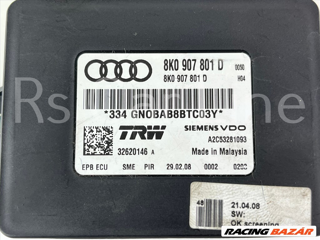 Audi A4 B8 Kézifék modul  8k0907801d 2. kép
