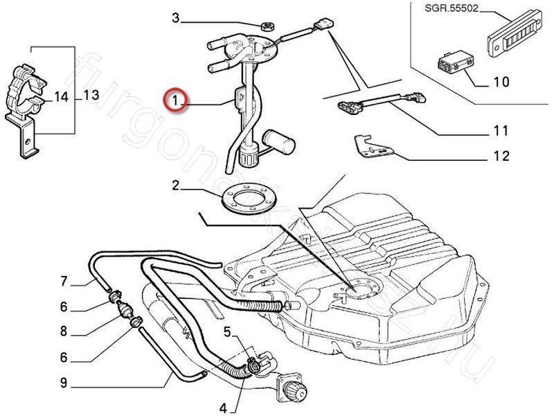 Üzemanyag szint jeladó CITROËN JUMPER I (94-02) - FIAT eredeti 1318336080 2. kép