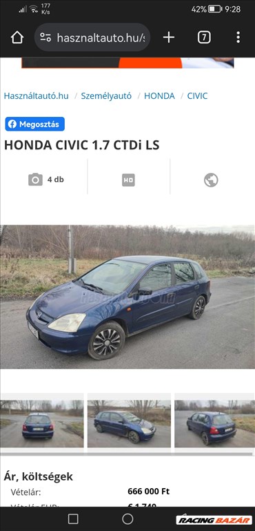 Eladó Honda Civic 1.7 CDTi (1686 cm³, 100 PS) 1. kép