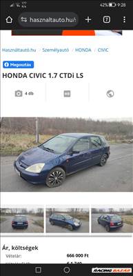 Eladó Honda Civic 1.7 CDTi (1686 cm³, 100 PS)