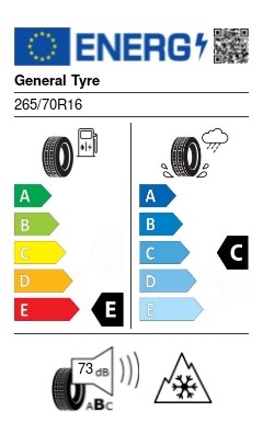 General Tyre GRABBER AT3 FR 265/70 R16 112H off road, 4x4, suv nyári gumi 2. kép