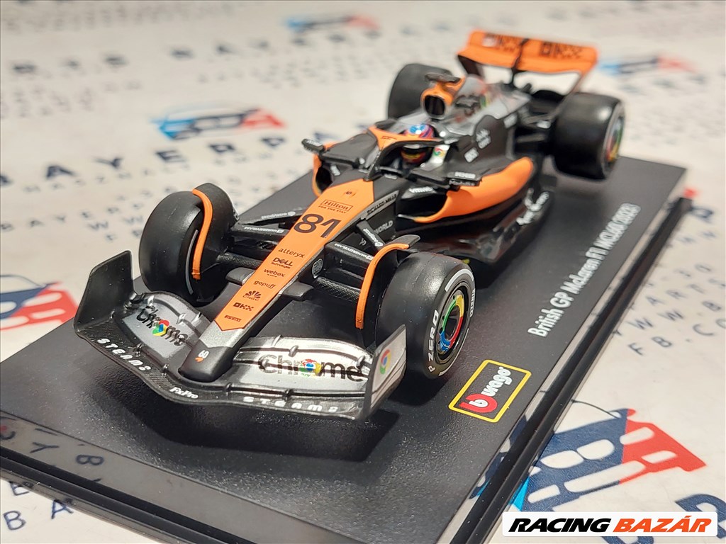 McLaren MCL60 F1 #81 (2023) - British GP 4th - Oscar Piastri - PILÓTÁVAL - 1:43 modellautó (m01484) 2. kép