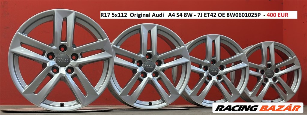 R17 5x112  Original Audi   A4 S4 8W - 7J ET42 OE gyári alufelnik, felnik 17" 2. kép