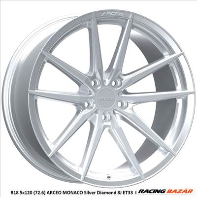 R18 5x120 (72.6) ARCEO MONACO Silver Diamond for BMW új alufelnik 18"