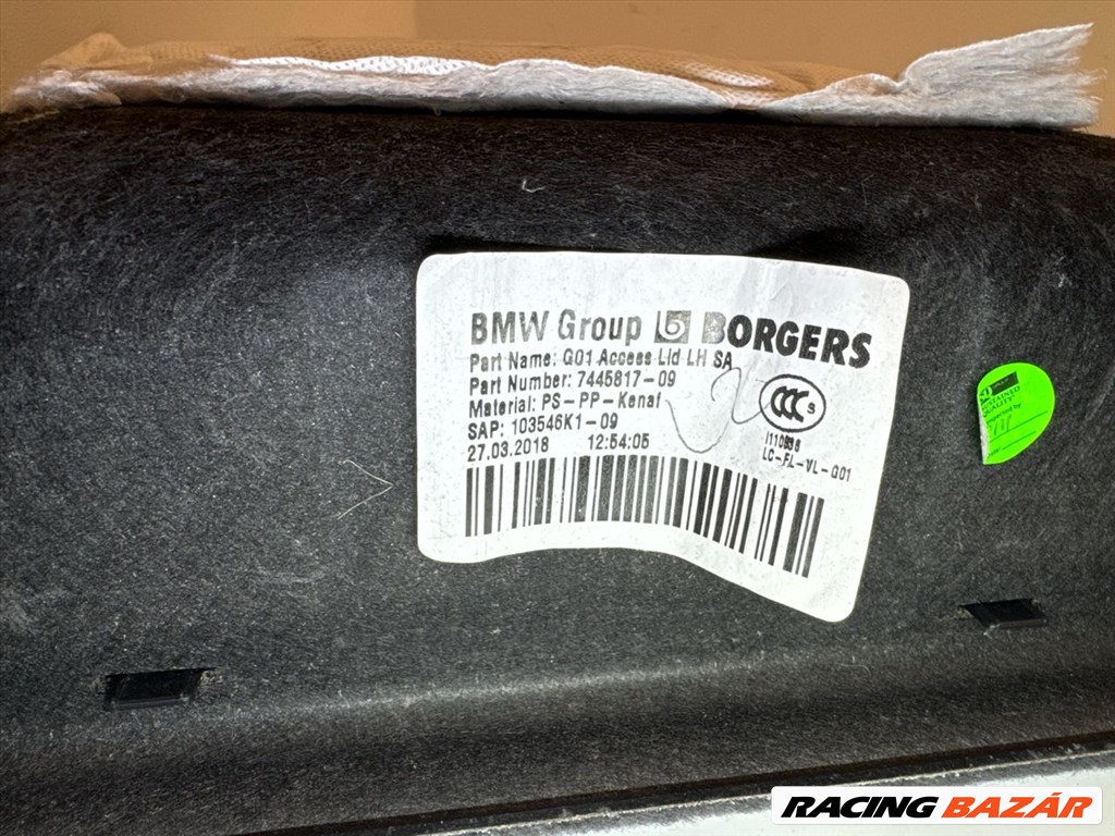 BMW X3 G01 bal oldali csomagtér kárpit  7445817 5. kép
