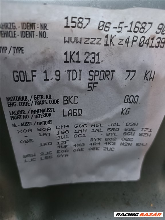 Volkswagen Golf V (A5 Typ 1K) bontott alkatrészei 4. kép