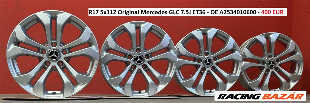 R17 5x112 Original Mercedes GLC 7.5J ET36 - OE A2534010600 - gyári alufelni szett 17" 2. kép