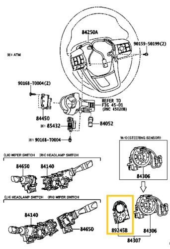 89245-0K020 Toyota Hilux Kormányszög Érzékelő-Szenzor OEM - Gyári GGN GUN KUN TGN 2015-2024 6. kép