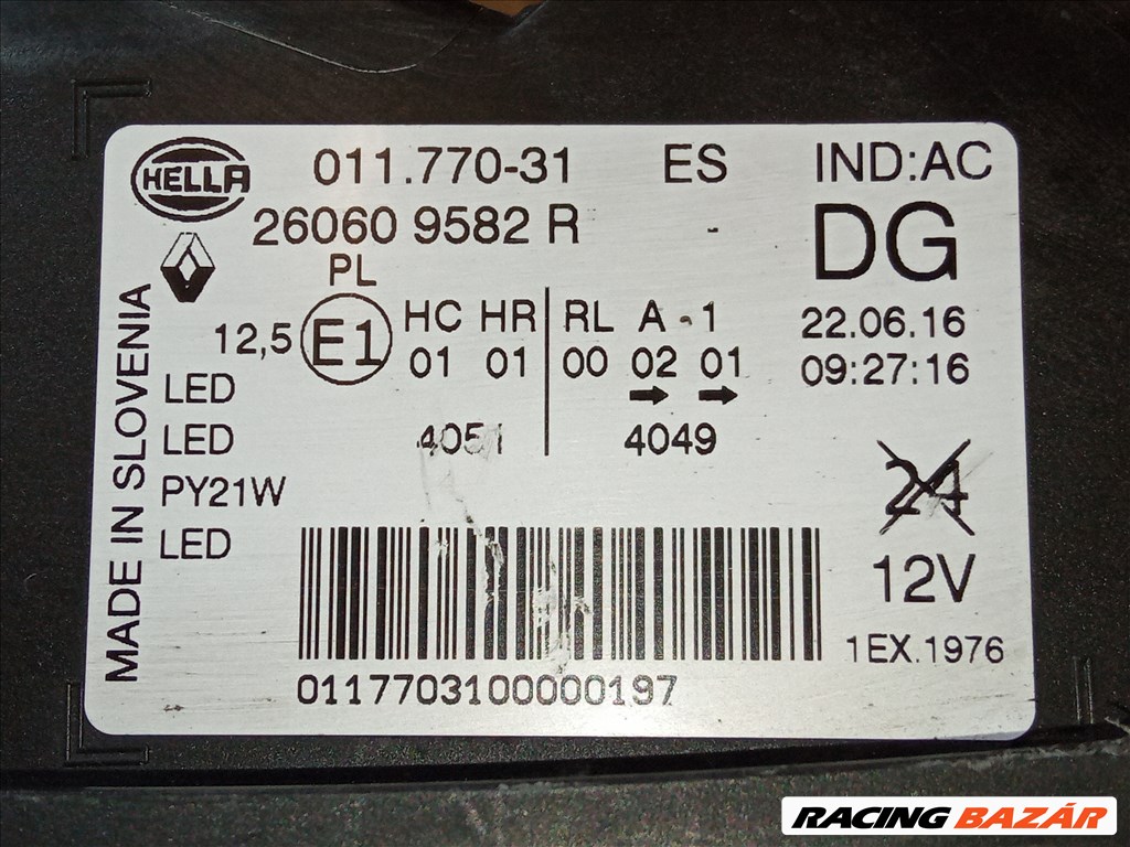 Renault Kadjar LED Bal fényszóró 260609582R 3. kép