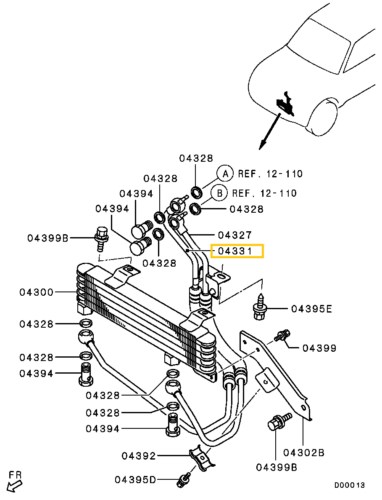 Mitsubishi Pajero Olajhűtő Visszafolyó Cső 1225A118 4. kép