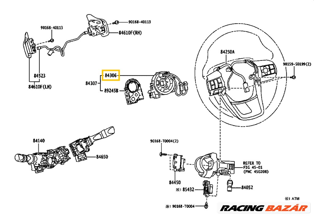 Toyota Hilux Légzsákspirál Légzsák Átvezető 843080k010 6. kép