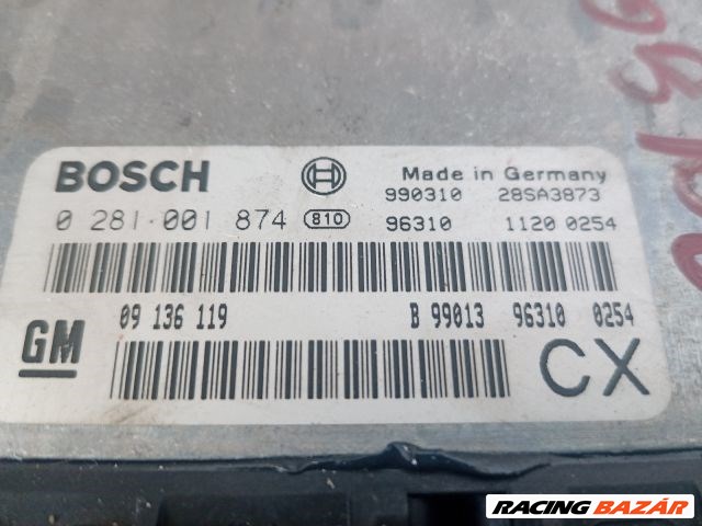 Opel Vectra B 2.0 DTI 16V motorvezérlő "82906" 28sa3873 09136119 5. kép