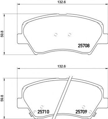 BREMBO P 30 073 - fékbetét HYUNDAI HYUNDAI (BEIJING) KIA KIA (DYK) 1. kép