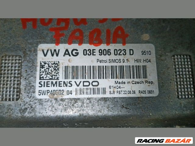 Skoda Fabia I 1.2 motorvezérlő "128002" 03e906023d 5wp4050204 7. kép