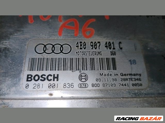 Audi A6 (C5 - 4B) 2.5 TDI motorvezérlő "112820" 4b0907401c 0281001836 4. kép