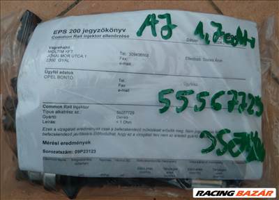 Opel Astra J 1.7CDTI bevízsgált porlasztó (55567729) mérési jegyzőkönyvvel
