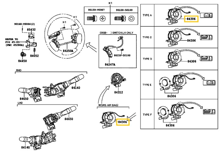 84306-0K051 Gyári Minőség Multikormányos Toyota Hilux Légzsák Átvezető Szalag GGN KUN LAN TGN 2008-2015 2! ÉV GARANCIA 7. kép