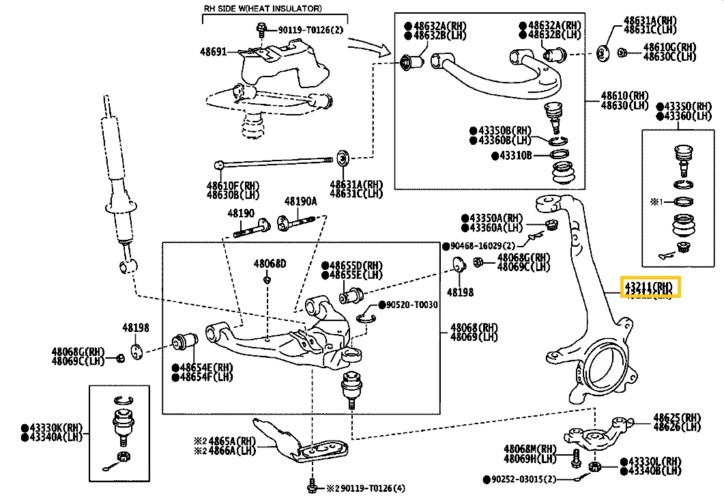 43211-KK010 Toyota Hilux Csonkállvány Jobb Első 2015-2023 4. kép