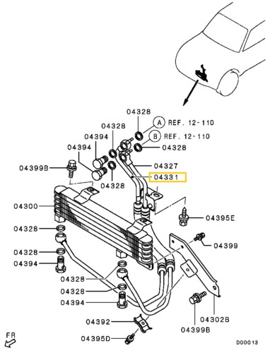 Olaj Cooler Visszafolyó Cső 1225A118 4. kép