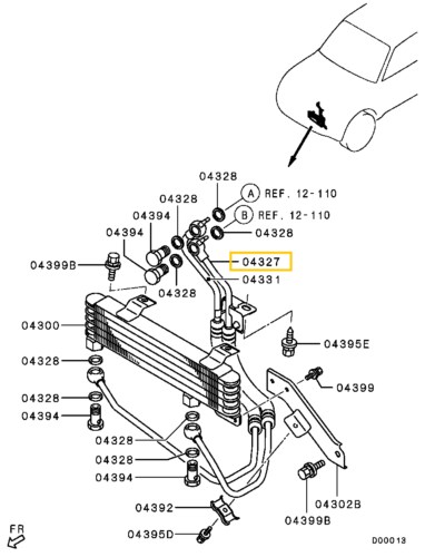 Mitsubishi Pajero Olajhűtő Nyomó Cső 1225A119 2. kép