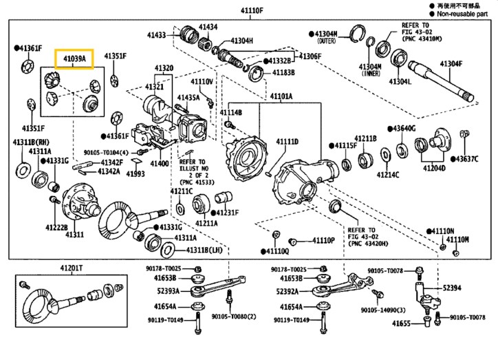 41039-71020 Toyota Hilux Első Differenciálmű Bolygókerék Napkerék Szett 2004-2015 4. kép