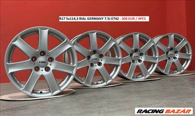 R17 5x114,3 RIAL GERMANY 7.5J ET42 alufelnik, felnik, 17" 