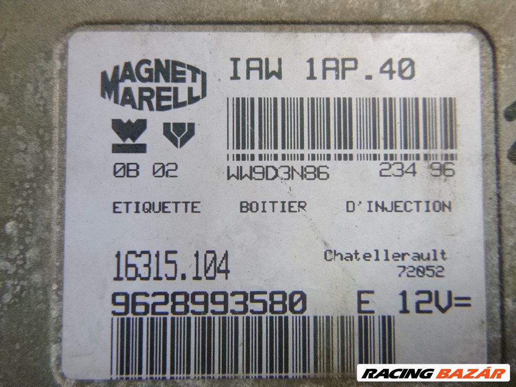 Peugeot Partner I 1998, 1,4, KFX motorvezérlő  MAGNETI MARELLI   IAW 1AP.40  9628993580 1. kép