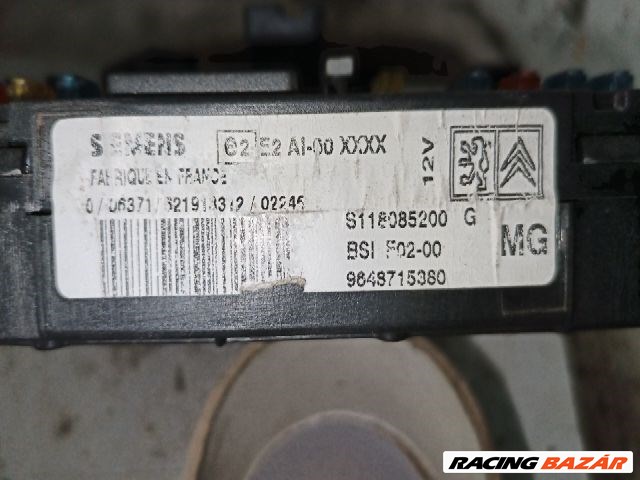Citroën C3 I utastér biztosítéktábla "98616" 9648715380 s118085200g 3. kép