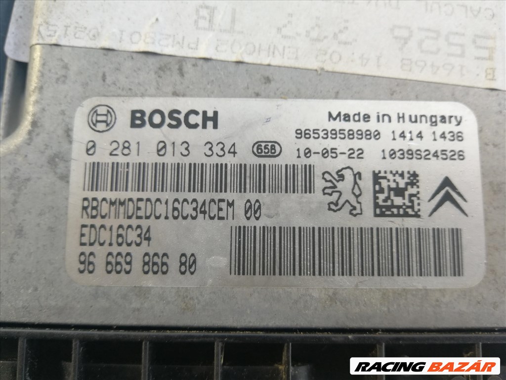 Peugeot 3008 I HDi 110 motorvezérlő elektronika  0281013334 2. kép